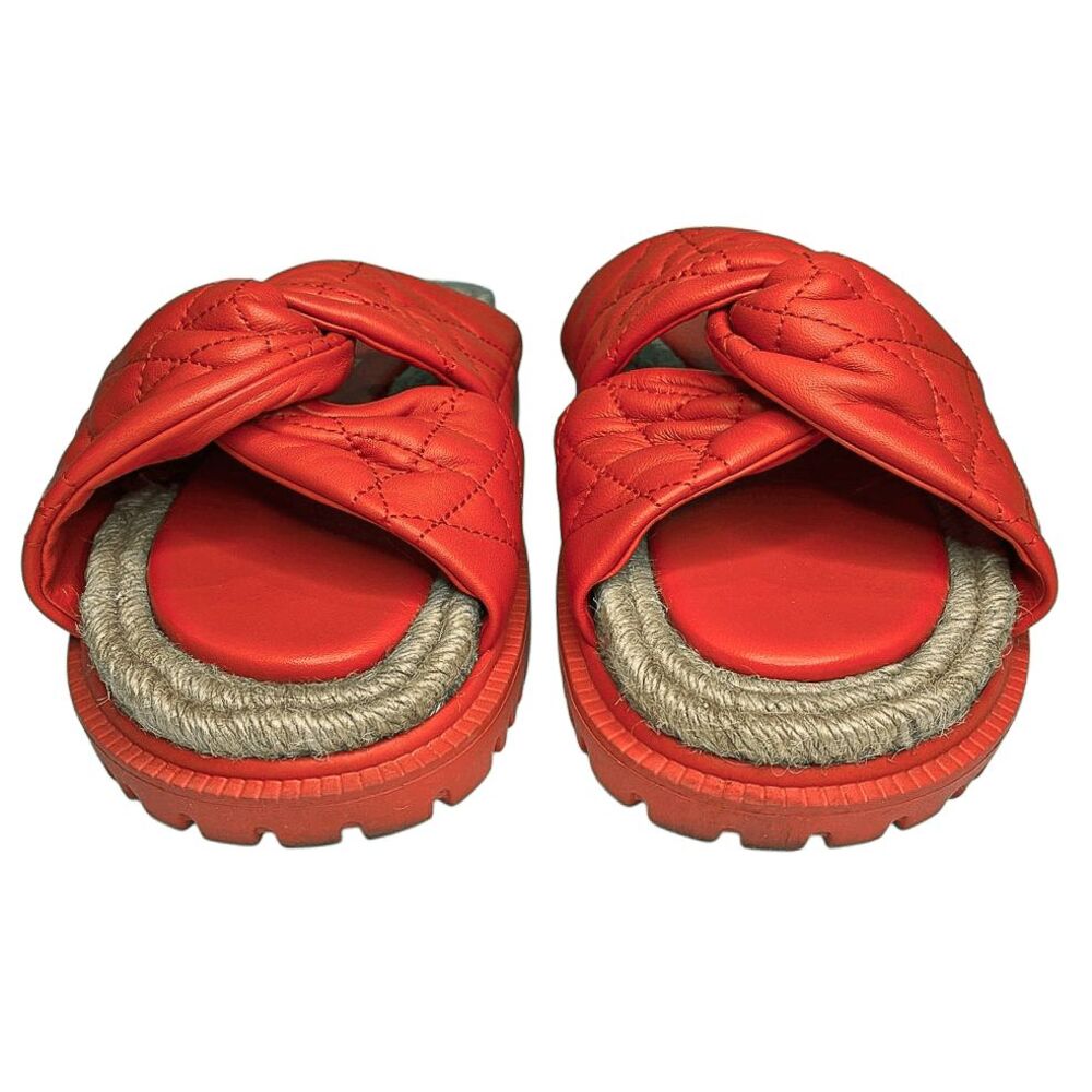 Dior D-Twist Cannage Quilted Orange Slides EU 36.5 Designer Sandals Slip On Flat - Picture 5 of 13